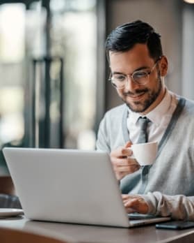 Smiling person on phone